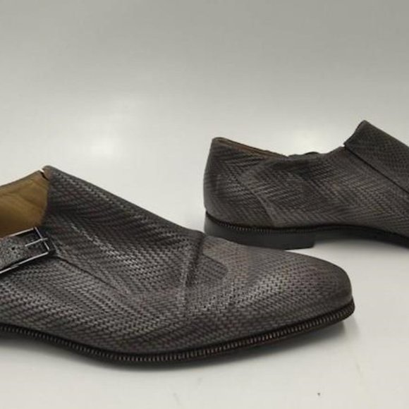 Cesare Paciotti Wing Tip Monk Strap Dress Shoes Size 12US Grey Leather Italy main image 6